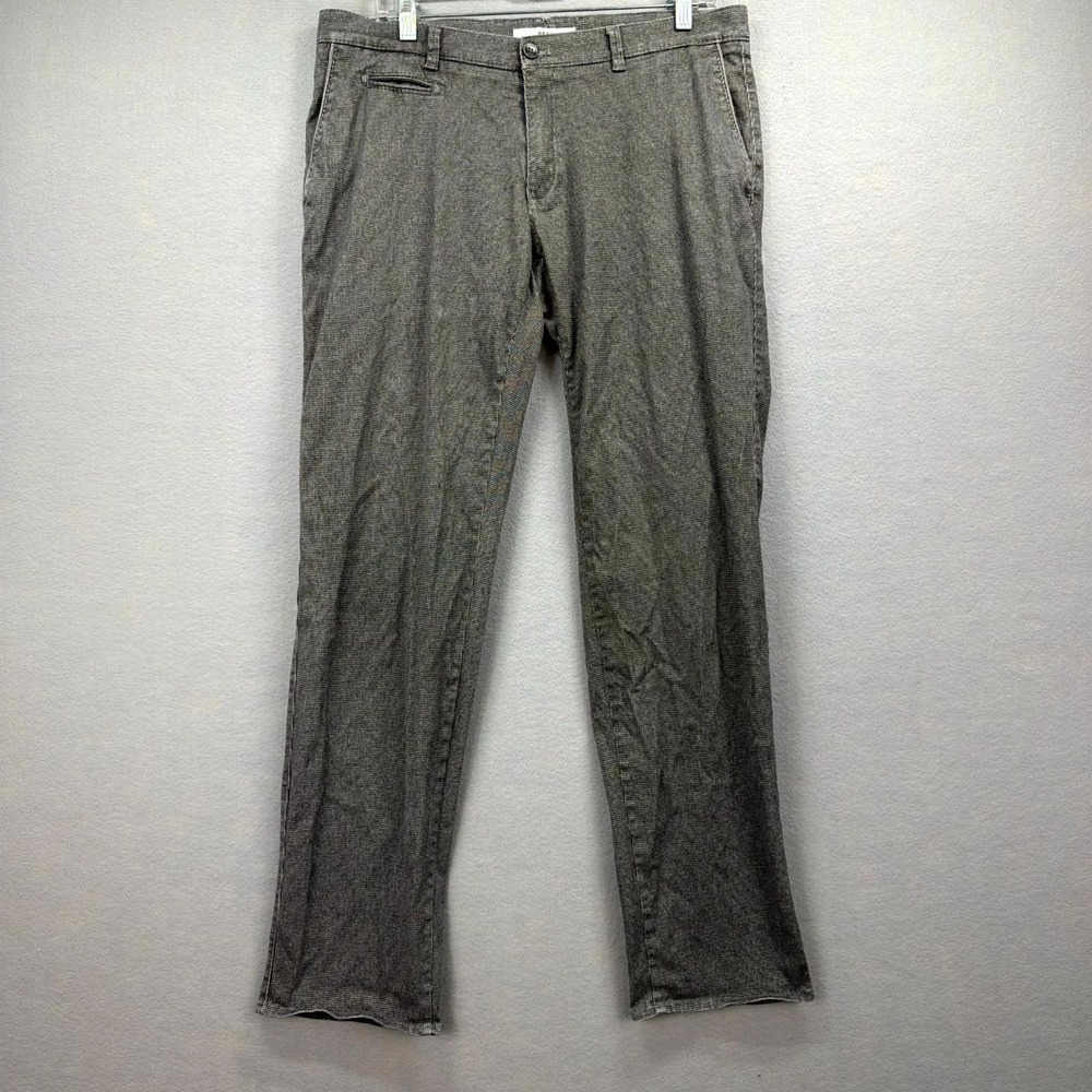 Brax Chino Pants Mens 34x32 White Black Houndstooth Modern Fit Feel Good Casual